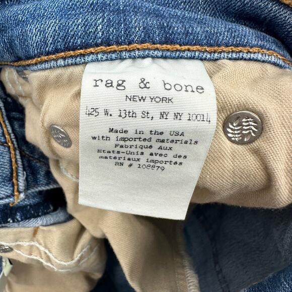 Rag & Bone High Rise Ankle Skinny Jean Levee Raw Hem Pockets Womens 26 - Picture 8 of 9